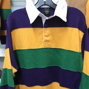 Mardi Gras Polo with White Collar